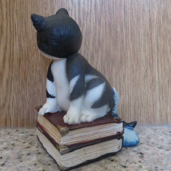 *Vintage* Resin CAT on Books with Spilled Ink Figurine (F44) - Picture 4 of 7